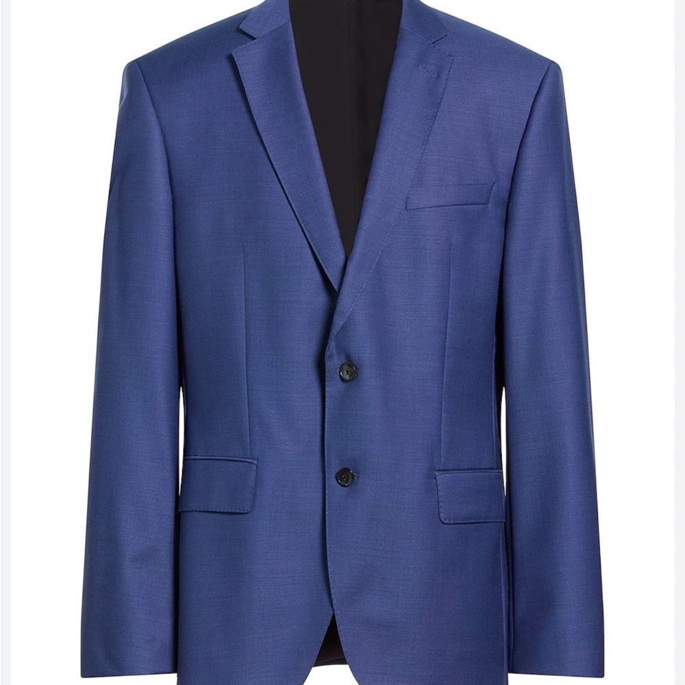 HUGO Men's Royal Blue Two-Button Suit Jacket